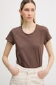 Mos Mosh t-shirt damski bawełniany Safina brązowy 176800