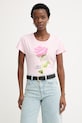 Liu Jo T-shirt damski bawełniany różowy WA6477.JS923