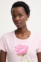 Liu Jo T-shirt damski bawełniany różowy WA6477.JS923