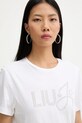 Liu Jo t-shirt bawełniany biały WA6491.JS923