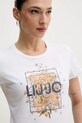 Liu Jo t-shirt bawełniany biały WA6493.JS923
