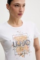 Liu Jo t-shirt bawełniany biały WA6493.JS923