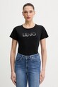 Liu Jo t-shirt bawełniany regular czarny TA6056.JS923