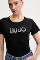 Liu Jo t-shirt bawełniany czarny TA6056.JS923