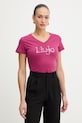 Liu Jo t-shirt bawełniany regular różowy TA6057.JS923