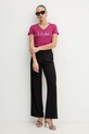 Liu Jo t-shirt bawełniany TA6057.JS923 różowy SS26