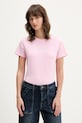 Guess Jeans t-shirt elasztánnal rózsaszín W6RI18.J1314