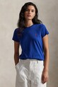 Polo Ralph Lauren t-shirt bawełniany 40/1 COTTON JERSEY gładkie granatowy 211B14605007