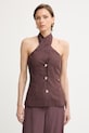 Marella топ жіночий лляний GIORNO коричневий 2613161012200