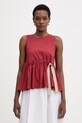 iBlues блузка на бретелях жіноча з бавовною ASSENZI бордо 2617161122200
