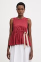 iBlues блузка на бретелях жіноча з бавовною ASSENZI бордо 2617161122200