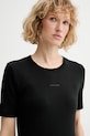 Oblečenie Calvin Klein basic tričko dámske bavlnené s elastanom LV044F211G čierna