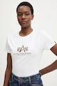 Alpha Industries t-shirt bawełniany Basic BL Mirror Leo W biały 196051ML