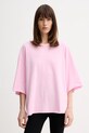 American Vintage t-shirt oversize damski bawełniany różowy YKO02D