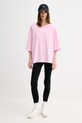 American Vintage t-shirt oversize damski bawełniany YKO02D różowy SS26