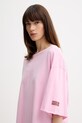 American Vintage t-shirt oversize damski bawełniany różowy YKO02D