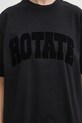 Rotate t-shirt bawełniany czarny 115326100