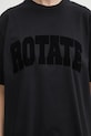 Rotate t-shirt bawełniany czarny 115326100