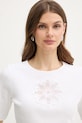 Twinset t-shirt bawełniany biały 261TP2091