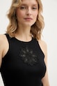 Twinset top bawełniany czarny 261TP2090