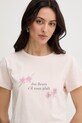 Twinset t-shirt damski bawełniany różowy 261TP2341