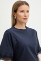 Twinset t-shirt bawełniany granatowy 261TP2110
