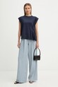 Twinset t-shirt bawełniany 261TP2112 granatowy SS26