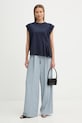 Twinset t-shirt bawełniany 261TP2112 granatowy SS26