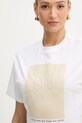 Twinset t-shirt bawełniany biały 261TE2090