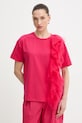 Twinset t-shirt z elastanem różowy 261AP2165