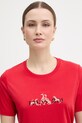 Trussardi t-shirt bawełniany czerwony G1336000245N