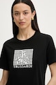 Trussardi тениска дамски от памук черен G1346000246N