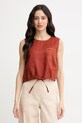 Twinset top dámsky ľanový hnedá 261TT2303