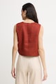 Дрехи Twinset топ дамски от лен 261TT2303 кафяв