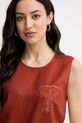 Twinset top dámsky ľanový hnedá 261TT2303