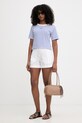 Twinset t-shirt damski bawełniany z elastanem 261LM2GBB niebieski SS26