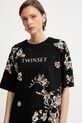 Twinset majica ženska s pamukom crna 261LM2SDD