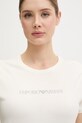 Emporio Armani Underwear t-shirt damski z bawełną beżowy EW000408.AF19026
