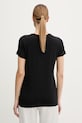 Emporio Armani Underwear dámske tričko s bavlnou EW000408.AF19026 čierna SS26