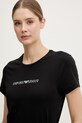 Odzież Emporio Armani Underwear t-shirt damski z bawełną EW000408.AF19026 czarny