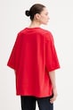 Odzież Gestuz t-shirt oversize damski bawełniany 10911064 czerwony