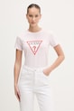 Guess Jeans Τοπ basic t-shirt γυναικείο ροζ W4YI04.J1314
