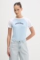 Guess Jeans t-shirt damski bawełniany niebieski W6GIB0.J1314