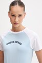 Guess Jeans t-shirt damski bawełniany niebieski W6GIB0.J1314