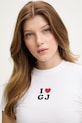 Guess Jeans t-shirt damski bawełniany biały W6GIB1.J1314