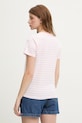 Odzież Guess Jeans T-shirt basic damski z bawełną W6GI05.KCIE1 różowy