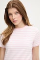 Guess Jeans T-shirt basic damski z bawełną różowy W6GI05.KCIE1