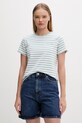 Guess Jeans t-shirt basic damski z bawełną zielony W6GI05.KCIE1