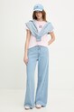 Guess Jeans kratka majica ženska bombažna W6GI45.K8HM0 roza SS26