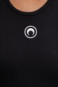 Marine Serre Moon Logo top z bawełną damski czarny WTT014ACJER0011